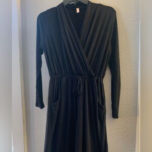 Women’s/Femme long sleeve jumpsuit, Black, Size L